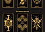 illustrate custom tarot cards in line art style
